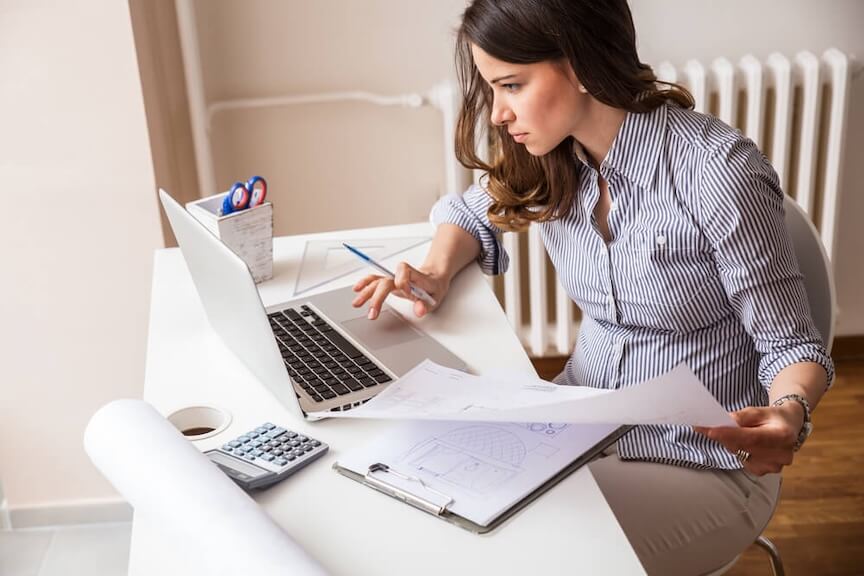 A graphic showing a user filling out an eCheck form on a computer