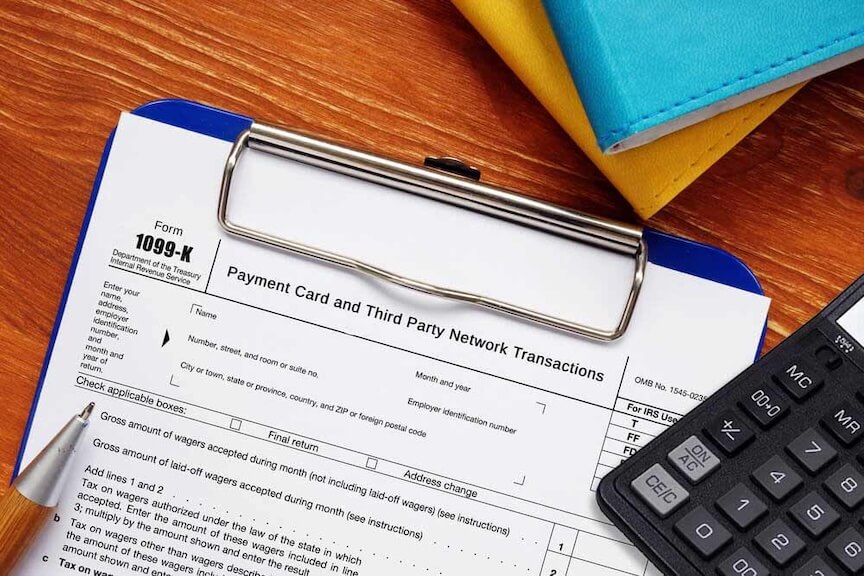 An image of a 1099-NEC form being filled out
