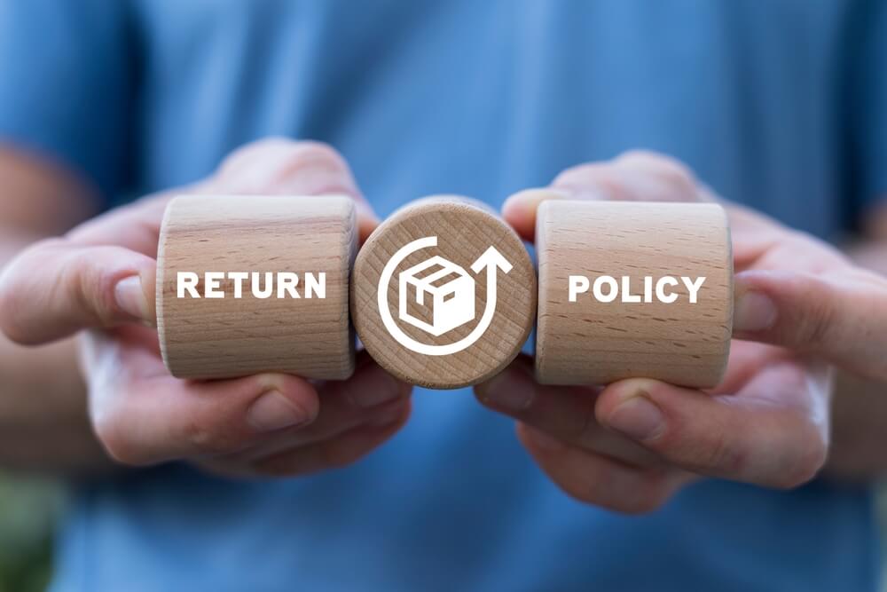 Concept Of Return Policy And Send Package Back To Get Money Refund.