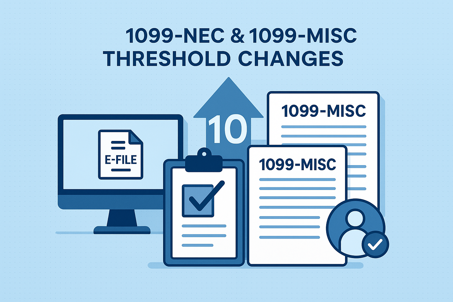 1099-NEC, 1099-MISC, IRS e-file rules, 1099 thresholds, electronic filing, IRIS e-file, information returns, contractor payments, vendor compliance, small business taxes, CheckIssuing