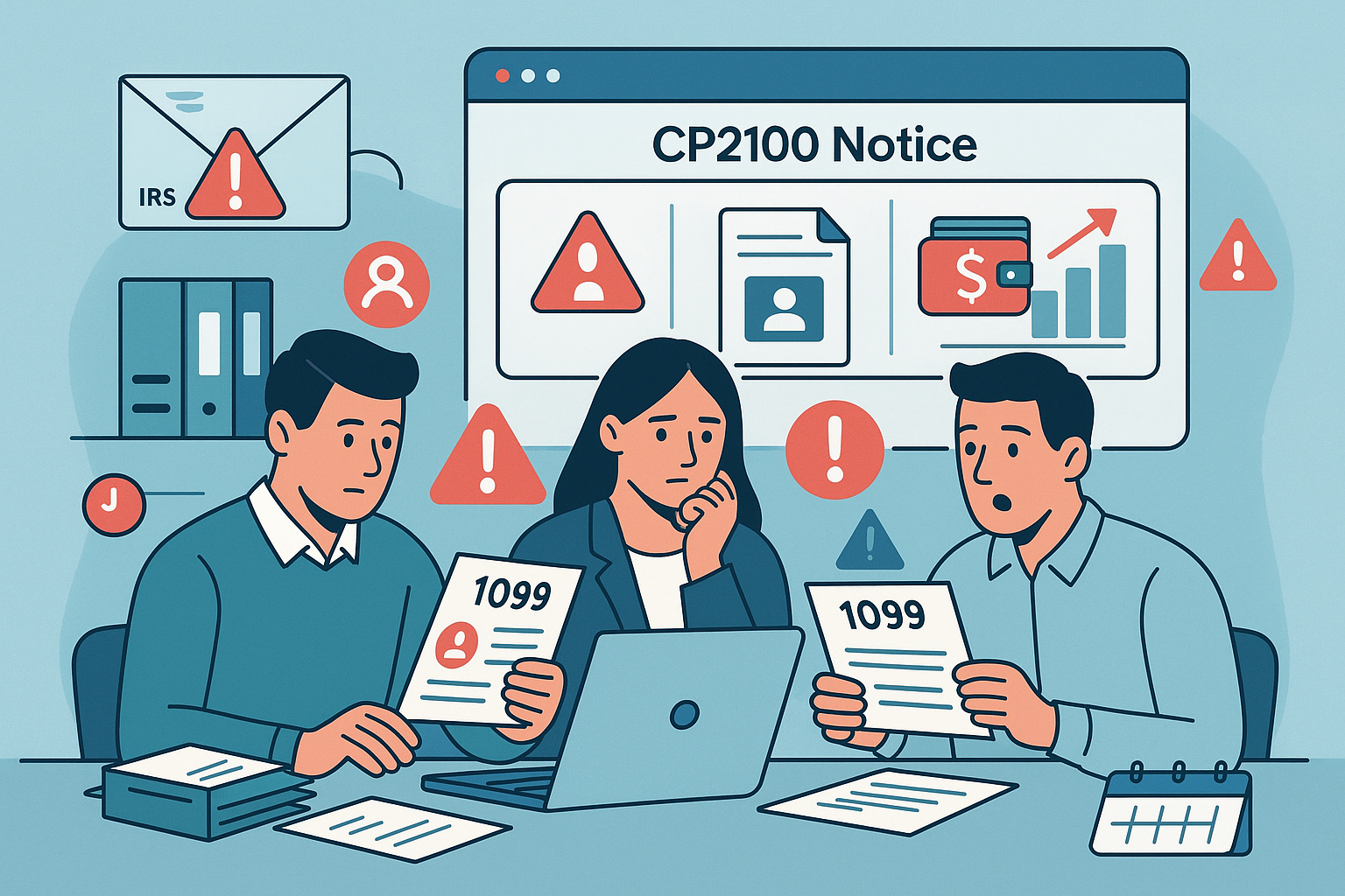 1099 penalties, IRS information return penalties, 1099 filing mistakes, CP2100 notice, backup withholding, TIN mismatches, incorrect 1099 forms, 1099 NEC filing, 1099 MISC errors, 1099 outsourcing, 1099 e-file service, tax compliance, information return corrections, IRS fines, contractor tax reporting, B-notices