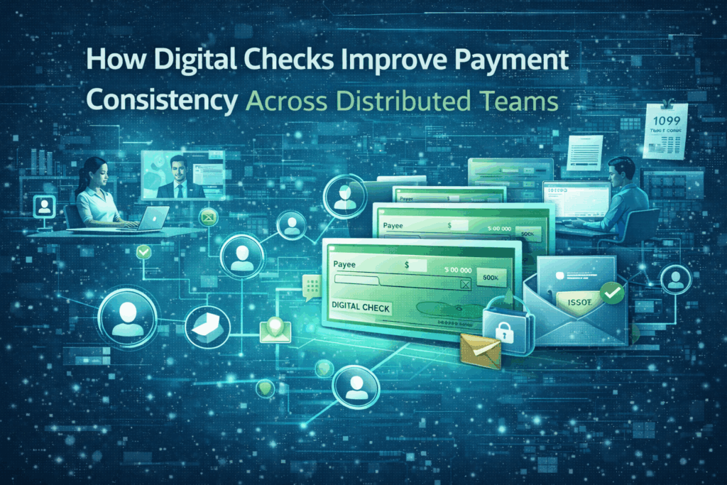 digital checks, electronic checks, echecks, distributed teams accounting, accounts payable workflow, vendor data management, payment consistency, remote finance teams, 1099 readiness, 1099 compliance, AP automation, digital payment workflows, business payments, payment operations, checkissuing